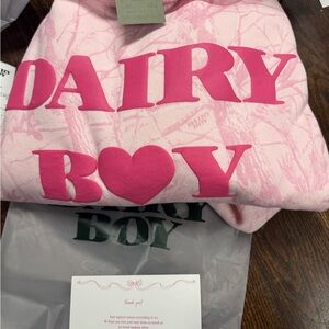 Dairy Boy Pink camo crew neck sweatshirt size XL oversized
